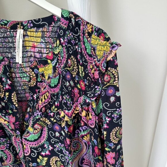 Anthropologie Vibrant Paisley Cover Up Tunic Top Size Medium - Picture 6 of 13